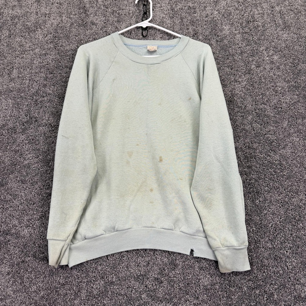 Vintage Fruit Of The Loom Sweatshirt Mens XL Blue Fleece Crewneck Made USA